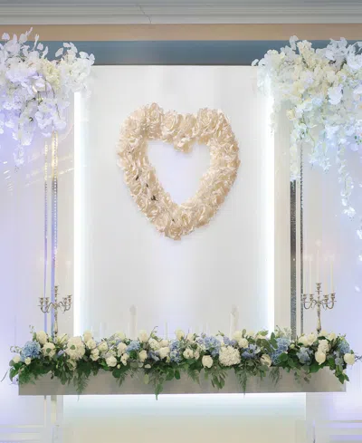 Shop National Tree Company 17" Rose Heart Wreath In White