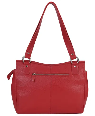 Mancini Pebble Kelsea Leather Shoulder Bag In Red