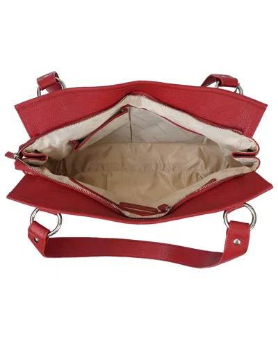 Shop Mancini Pebble Kelsea Leather Shoulder Bag In Red