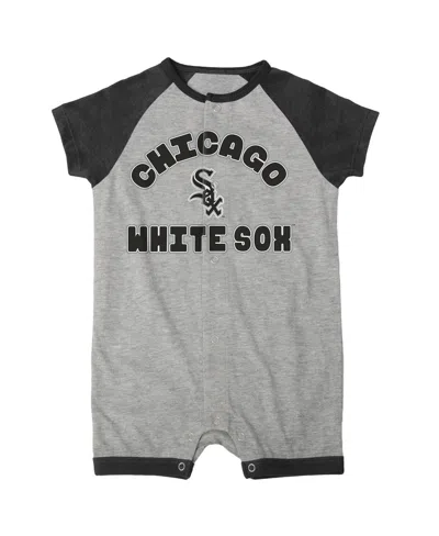Shop Outerstuff Baby Boys And Girls Heather Gray Chicago White Sox Extra Base Hit Raglan Full-snap Romper