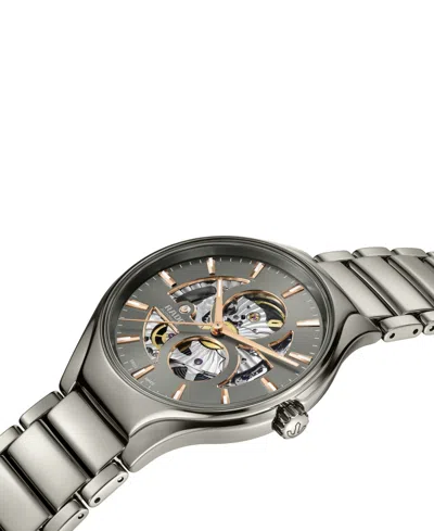 Rado Unisex Swiss Automatic True Gray Plasma Titanium Bracelet Watch 40mm In No Color