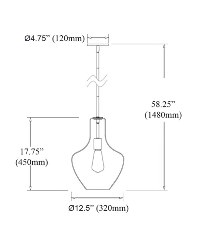 Dainolite 17.75" Glass, Metal Petalite 1 Large Light Pendant With Glass In Clear,matte Black