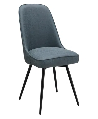 Office Star Penton Swivel Chair 19.5" W X 35" H, 2-pack In Navy Faux Leather With Black Metal Legs In Navy