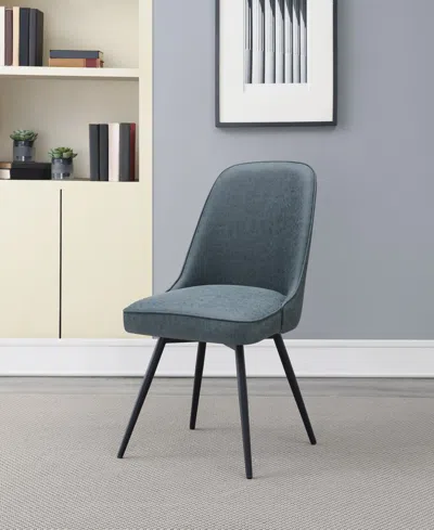 Office Star Penton Swivel Chair 19.5" W X 35" H, 2-pack In Navy Faux Leather With Black Metal Legs In Navy