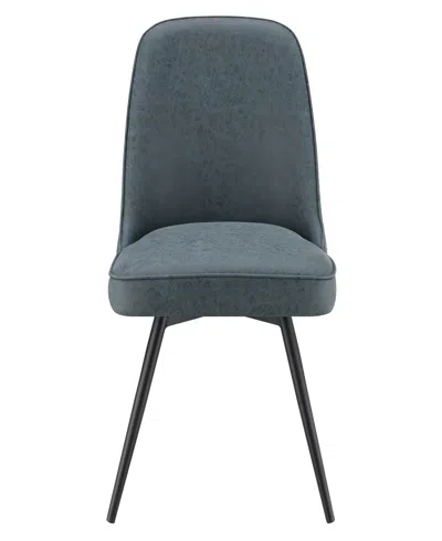 Office Star Penton Swivel Chair 19.5" W X 35" H, 2-pack In Navy Faux Leather With Black Metal Legs In Navy