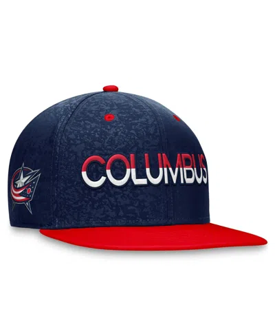 Shop Fanatics Men's  Navy, Red Columbus Blue Jackets Authentic Pro Rink Two-tone Snapback Hat In Navy,red