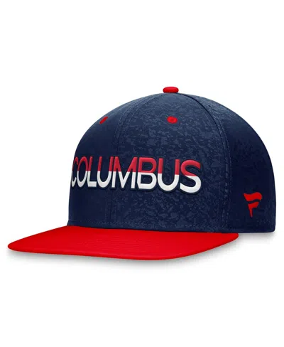 Shop Fanatics Men's  Navy, Red Columbus Blue Jackets Authentic Pro Rink Two-tone Snapback Hat In Navy,red