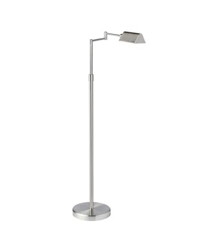 Shop Dainolite 50.25" Metal 9w Led Swing Arm Floor Lamp In Satin Nickel