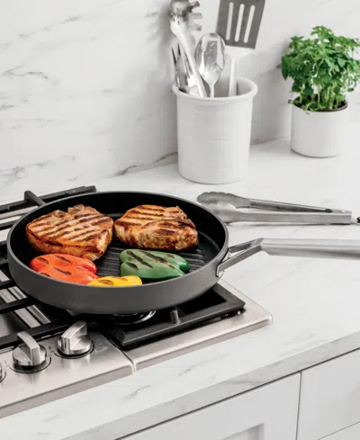 Ninja Foodi Neverstick Premium Hard Anodized 12" Round Grill Pan In Gray