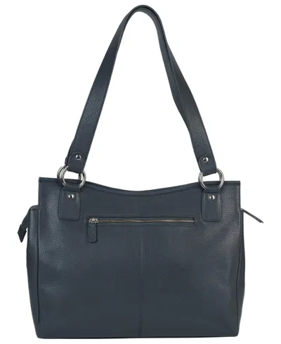 Mancini Pebble Kelsea Leather Shoulder Bag In Navyblue