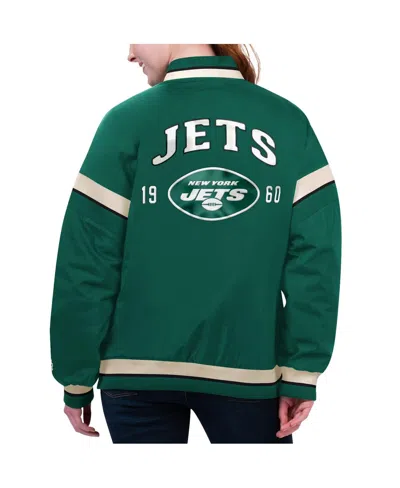 Shop Starter Women's  Green New York Jets Tournament Full-snap Varsity Jacket