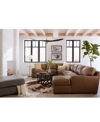 Shop Macy's Radley Leather Sectional Collection Created For Macys In Chesnut