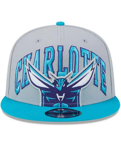 Shop New Era Men's  Gray, Teal Charlotte Hornets Tip-off Two-tone 9fifty Snapback Hat In Gray,teal