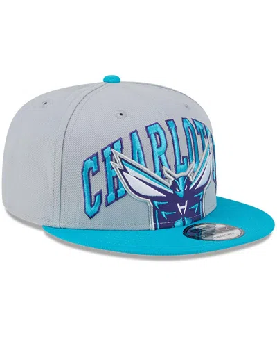 Shop New Era Men's  Gray, Teal Charlotte Hornets Tip-off Two-tone 9fifty Snapback Hat In Gray,teal