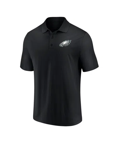 Shop Fanatics Men's  Black Philadelphia Eagles Component Polo Shirt
