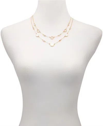 Shop T Tahari Gold-tone Glass Stone Layered Necklace