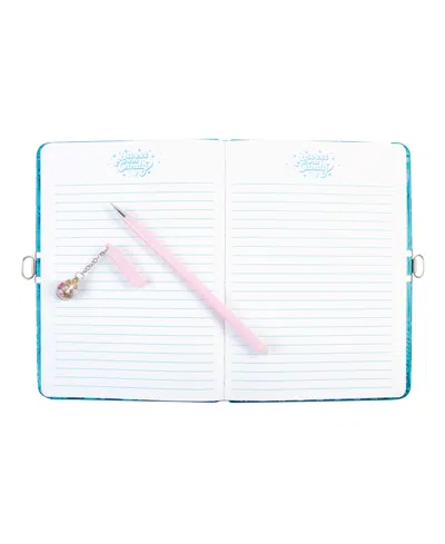 Make It Real Bubble Gum Glitter Locking Journal With Pen In Multi