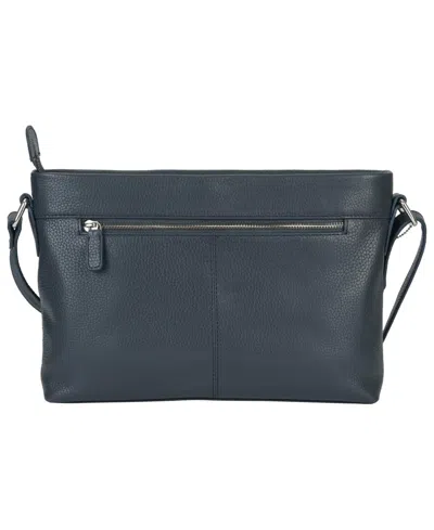 Shop Mancini Pebble Loretta Leather Crossbody Handbag With Organizer In Navyblue