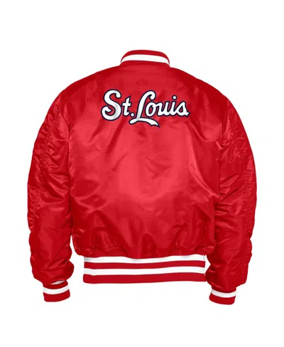 Shop New Era Men's  X Alpha Industries Red St. Louis Cardinals Reversible Full-zip Bomber Jacket