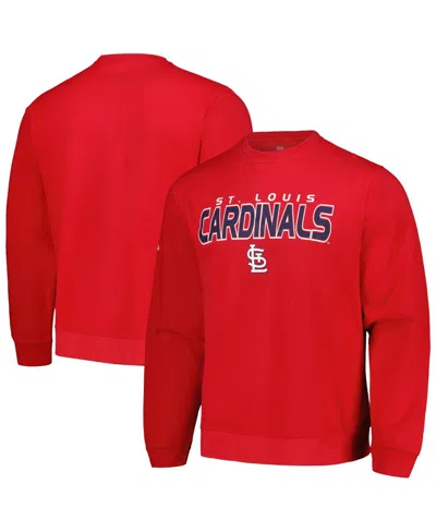 Shop Stitches Men's  Red St. Louis Cardinals Pullover Sweatshirt