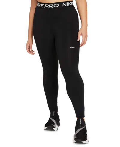 Shop Nike Pro 365 Plus Size Leggings In Black,white
