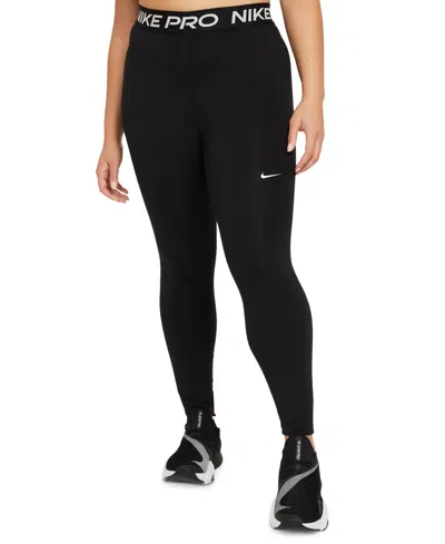 Nike Pro 365 Plus Size Leggings In Black,white