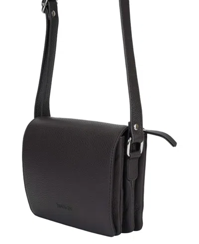 Mancini Pebble Leather Connie Crossbody Handbag In Camel