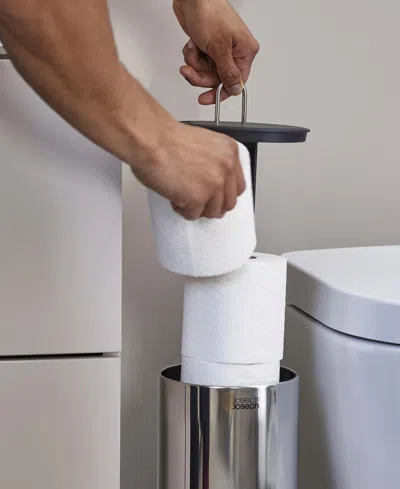 Joseph Joseph Easy-store Luxe Concealed Toilet Roll Holder In Gray