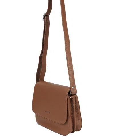Shop Mancini Pebble Alison Leather Crossbody Handbag In Navyblue