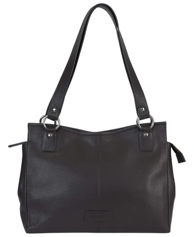 Shop Mancini Pebble Kelsea Leather Shoulder Bag In Brown