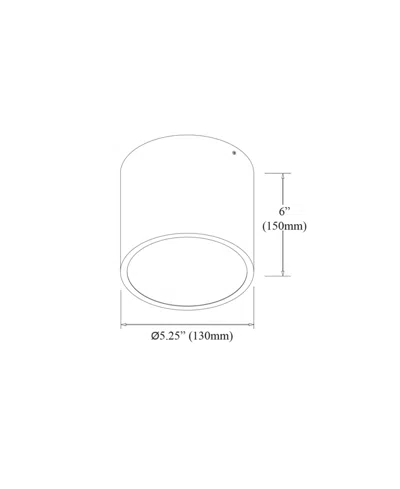 Dainolite 6" Metal Echo 12w Flush Mount With Acrylic Diffuser In Matte Black,frosted