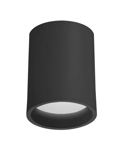 Dainolite 6" Metal Echo 12w Flush Mount With Acrylic Diffuser In Matte Black,frosted