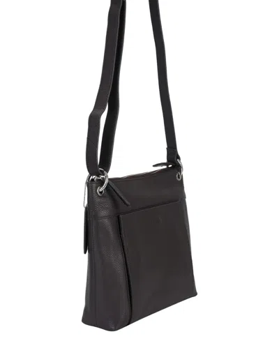 Mancini Pebble Trish Leather Crossbody Handbag With Organizer In Camel