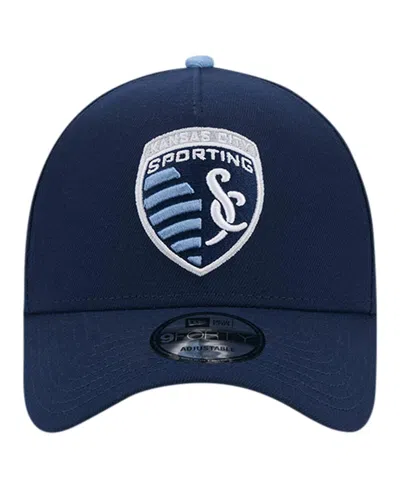 New Era Navy Sporting Kansas City 2024 Kick Off Collection 9forty A-frame Adjustable Hat In Navy