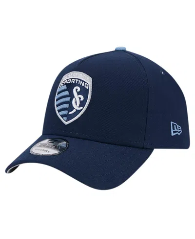 New Era Navy Sporting Kansas City 2024 Kick Off Collection 9forty A-frame Adjustable Hat In Navy