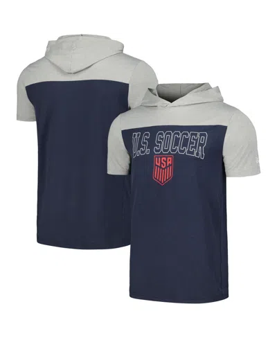 Shop 5th & Ocean Men's  By New Era Navy Usmnt Active Short Sleeve Hoodie T-shirt
