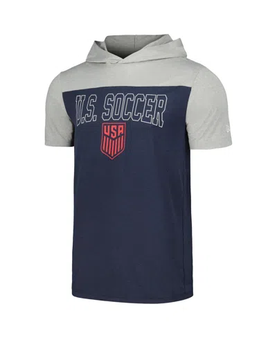 5th & Ocean Men's  By New Era Navy Usmnt Active Short Sleeve Hoodie T-shirt In Navy