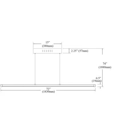 Dainolite 0.75" Metal Array 56w Led Horizontal Pendant With Diffuser In Matte White,white