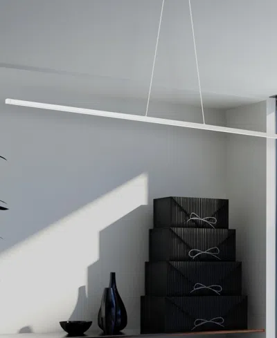 Dainolite 0.75" Metal Array 56w Led Horizontal Pendant With Diffuser In Matte White,white