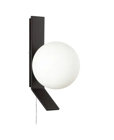 Shop Dainolite 10" Glass, Metal Valemont Small Wall Sconce With Glass In Matte Black,opal White
