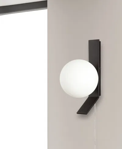 Shop Dainolite 10" Glass, Metal Valemont Small Wall Sconce With Glass In Matte Black,opal White