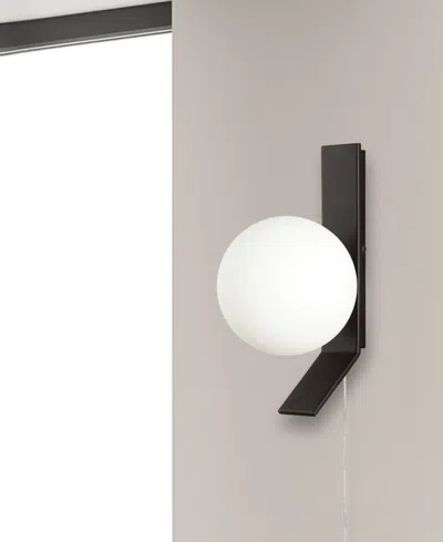 Dainolite 10" Glass, Metal Valemont Small Wall Sconce With Glass In Matte Black,opal White