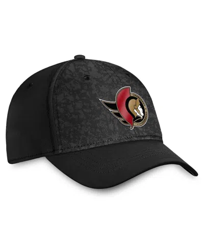 Shop Fanatics Men's  Black Ottawa Senators Authentic Pro Rink Flex Hat