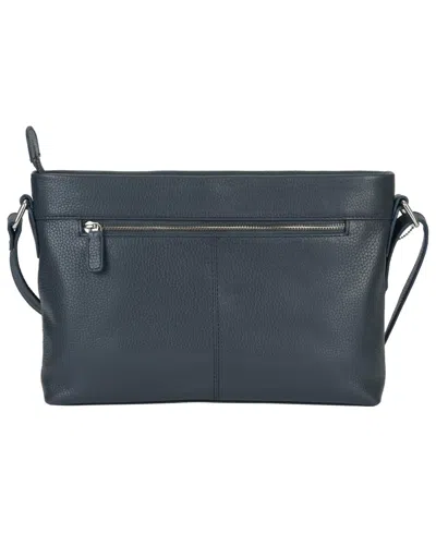 Mancini Pebble Loretta Leather Crossbody Handbag With Organizer In Brown