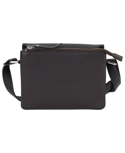 Shop Mancini Pebble Leather Connie Crossbody Handbag In Black