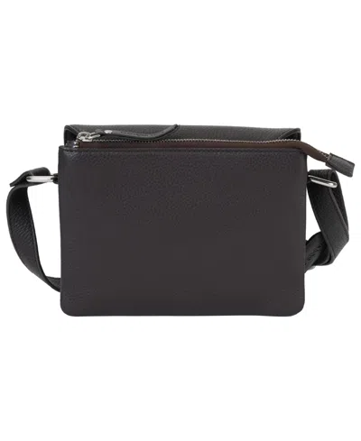 Mancini Pebble Alison Leather Crossbody Handbag In Black