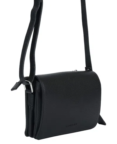 Mancini Pebble Alison Leather Crossbody Handbag In Black