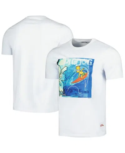 Shop Freeze Max Men's  White The Simpsons Surfer T-shirt