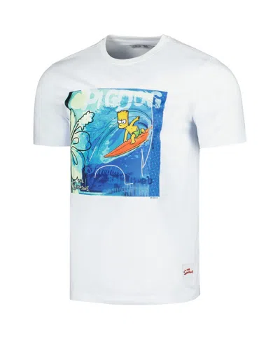 Shop Freeze Max Men's  White The Simpsons Surfer T-shirt