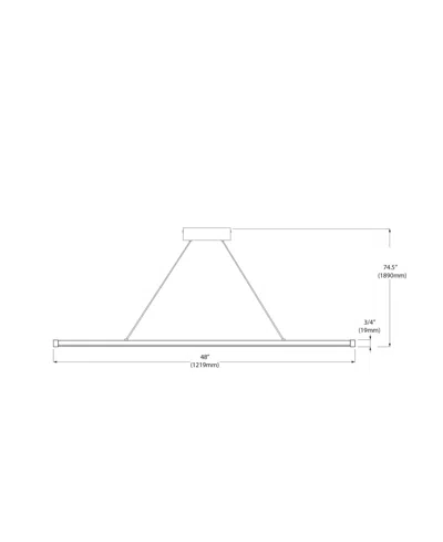 Shop Dainolite 0.75" Metal Array 30w Led Horizontal Pendant With Acrylic Diffuser In Matte Black,white
